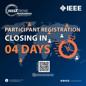 Reminder for IEEEXtreme 17.0 competition that is hosted by the University of Macedonia IEEE Student Branch