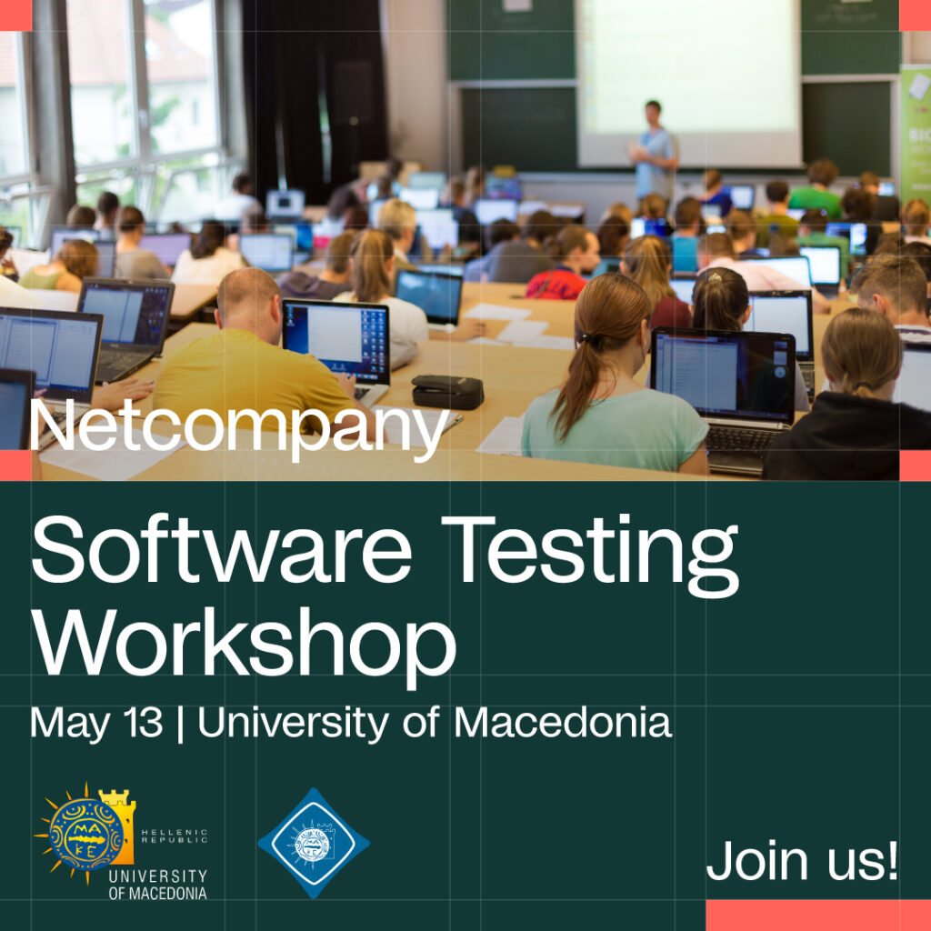 Software Testing Workshop poster, by UoM IEEE Student Branch in collaboration with Netcompany